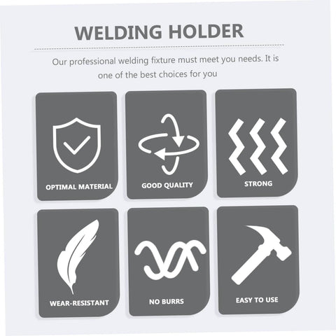 Infographic highlighting features: optimal material, good quality, strong, wear-resistant, no burrs, easy to use.