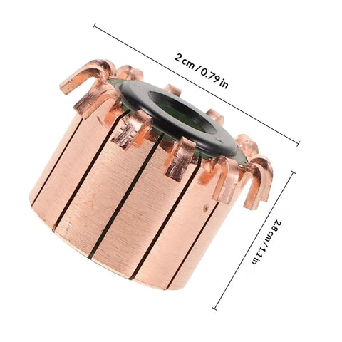 Replacement Electric Motor Commutator For High Efficiency And Tough Metal Build Smooth Performance In Vehicle DC Motors Auto Repair Industrial Production And DIY Upgrades, copper 2.8 cm x 2 cm
