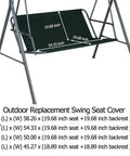 Outdoor Replacement Swing Seat Cover For Patio Swing And Bench Heavy Duty Canvas Waterproof Chair Cushion Replacement Easy Install Weather Resistant Garden Swing 54 Inch Long