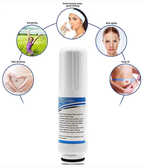 Replacement Internal Active Carbon Water Filter For pH 3.5 To 10.5 Alkaline Water Ionizer AG7.0 Only with benefits chart