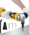 Cordless Metal Nibbler For 20V Battery System A True Workhorse With Brushless Motor cutting metal with accessories like dust bags and blades