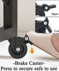 Badass Heavy Duty Swivel Caster Wheels With Parking Brakes And M6x15 Threaded Stems For Gnarly Desk Furniture And Sick Cart Build Repairs 4 Pack showing brake mechanism.