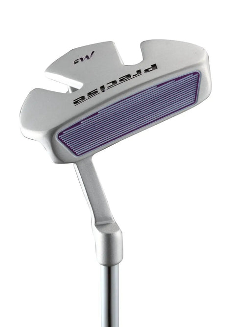 Close-up of putter from Left Handed Ladies Golf Club Set With Driver Wood Hybrid Irons Putter Graphite Shafts Three Head Covers And Stand Bag