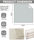 Heavy Duty Cotton Canvas Drop Cloth 8 Oz 6x9 Ft Painter's Shield, illustration with folded and stacked cloth, beige color, washable