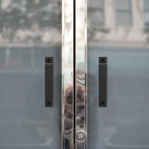 2 Pack Barn Door Handles Beefy Metal Sliding Door Pull Handles For Cabinet With Comfortable Grip Stable And Practical Black Hardware