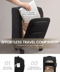 Airline Approved 22x14x9 Carry On Luggage With Spinner Wheels LOVEVOOK Lightweight suitcase with TSA lock showing laptop compartment