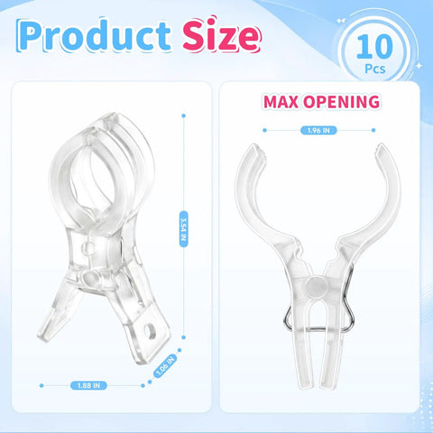 Super Cool 10 Pack Clear Spring Balloon Arch Clips That Grip Tight For Your Birthday Wedding Or Photo Studio Decor Setup Without Messing Up The Look! clear clip size chart, 10 pcs, 3.54 in