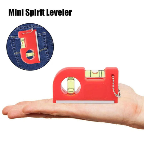 Rcniso Spirit Level Bubble Measuring Instrument for Home 2 Pieces Mini Magnetic Gradient with High Precision for Family Life ABS + TPR + Aluminum Frame held in hand.