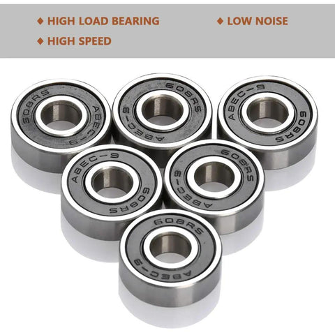 20 Pack 608RS Ball Bearings Double Rubber Sealed Deep Groove 8x22x7mm For Skateboards Inline Skates Scooters Rollerblades