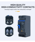 Top Shelf 2 Pole DC Circuit Breaker 1000V MCCB showing high-quality contacts for solar arrays and RV marine installations.