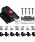 Spring Loaded Push Button Cabinet Latch Kit 8 Pack with screws and baffles, zinc alloy ABS, smooth operation