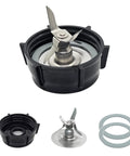 Blender Replacement Parts Ice Blade With Jar Base Cap And Two Rubber O Ring Seals Gasket Accessory Refresh Kit displayed