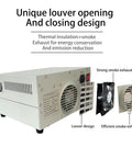 800W Infrared Reflow Oven Soldering Station with hot air circulation, showcasing louver design and strong smoke exhaust for PCBs