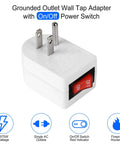 Grounded Outlet With On Off Switch 15A 1875W 3 Prong Power Outlet White ETL Listed Pack Of 4 shown with red switch