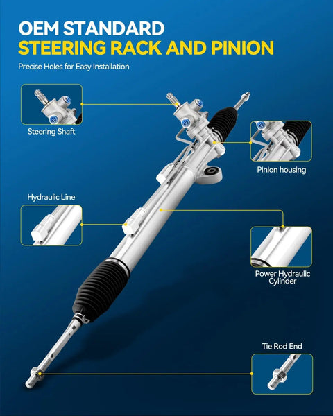 Hydraulic Power Steering Rack And Pinion Assembly For Honda Odyssey 2005 2006 Replacement 26-2724 showing key components.
