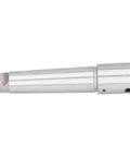 Morse taper arbor sleeve R8 drill adapter MT4-19.05mm, silver metal, side view