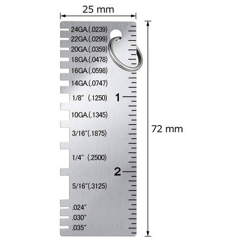 3 Pack Metal Thickness Gauge Tool Set Portable Stainless Steel For Welding And Metalwork One Sided Material Thickness Gauge