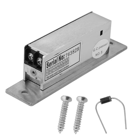 Heavy Duty Electric Door Opener Access Control Lock Adjustable Mortise Setup with screws and wire clips for installation.