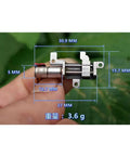 Tough As Nails 8Mm Travel Planetary Gear Stepper Linear Actuator dimensions shown in hand, featuring rugged aluminum casing and compact design.