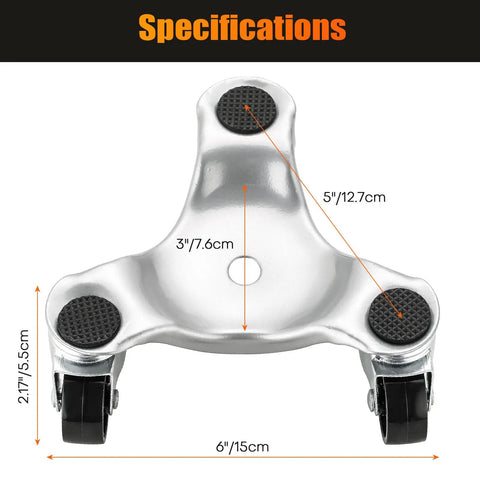 Specifications of 4 Pack Steel Tri Dolly Set With 3 Wheel Furniture Movers For Heavy Lifts Up To 220 Lbs Each, 6 inch wheel size