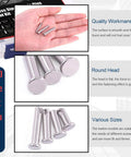 Stainless Steel Clevis Pins Kit 44Pcs 12 Sizes 304 Grade Assortment Go-To For M3 M4 M5 Fasteners overview with close-ups.