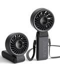 3 In 1 Handheld Fan With 5000mAh Battery, 12 Blade Brushless Motor Power, 5 Speed Settings, LED Display, Ultra Portable, Black