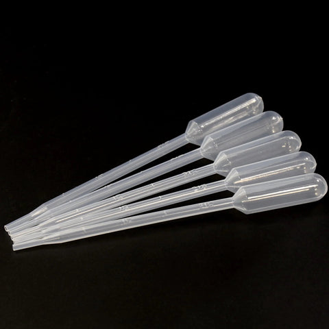 ULAB sterile transfer pipettes, clear LDPE, 140mm long, 3ml/1ml graduations, 0.25ml intervals, pack of 100