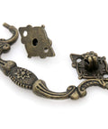 4 Pack Vintage Antique Brass Bail Pull Handles For Wooden Drawers Cabinets And Cupboards, Medium Size, 4.4 Inch Long And 1.96 Inch High