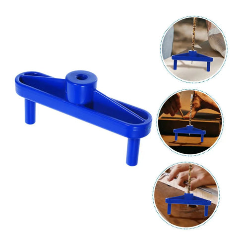 Professional Two Piece Woodworking Scribe Set Featuring Slick Ergonomic Center Scriber And Multi Function Marking Gauge close-up of blue center scribe