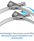 5 Pack Heavy Duty Quick Release Hose Clamps Stainless Steel From One To Four And One Half Inches Adjustable Range Large Worm Gear Clamps For Garden Fuel Line Pool Automotive Mechanical And Home Use