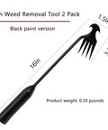 Uprooting Weeding Tool With Four Teeth, Portable Weed Puller, Black Paint, 16in, Manganese Steel, Lightweight Hand Weeder