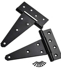 6 Inch T Strap Shed Door Hinges Heavy Duty Black Powder Coated Set Of 6 For Wooden Fences Gates Barn Doors Built Tough Rustproof