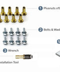 Grab This Epic Rivet Nut Installation Kit With Professional Setting Tool And 1/4-20 Pre-Bulbed Plusnuts Bolts Wrench For Easy Blind Hole Repair Jobs, plusnuts kit parts