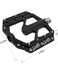 Non Slip Aluminum MTB Bike Pedals With 3 Bearing 9 By 16 Inch Spindle For Road BMX MTB Fixie Bikes, black CNC alloy design