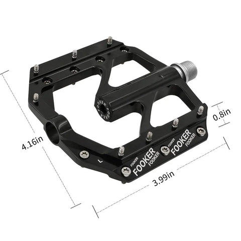 Non Slip Aluminum MTB Bike Pedals With 3 Bearing 9 By 16 Inch Spindle For Road BMX MTB Fixie Bikes, black CNC alloy design