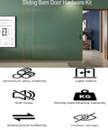 48 Inch Concealed Sliding Barn Door Hardware Kit for Interior Wooden Doors with Heavy Duty Hidden Track System
