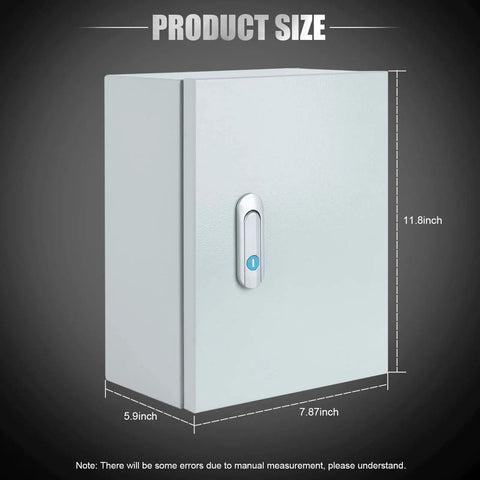 Heavy Duty Steel Electrical Junction Box For Indoor And Outdoor Use, Wall Mounted Weatherproof Metal Enclosure with dimensions