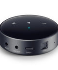 Front view of AirPlay 2 Wireless Audio Streamer for Multiroom Stereo and TV Audio Preamplifier Turns Your Home Stereo Into a Smart Speaker Works With Alexa and Siri Streams Hi Res From Amazon Music Tidal and More