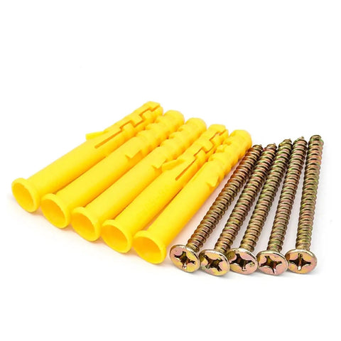 40-Piece Stainless Steel Self-Tapping Screws Kit With Expansion Screws M6x30 Cross-Head Bits And Wall Anchors For Built-Tough, Quick Mounts