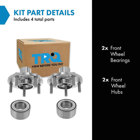 2 Piece Front Wheel Bearing And Hub Assembly Set For Hyundai Santa Fe 2001 To 2006, Tucson 2005 To 2009, Kia Sportage 2005 To 2010, Durable Replacement Front Hubs And Bearings Kit showing all components