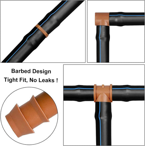 20 Pack Drip Irrigation Barbed Coupling Fittings For Half Inch Tubing 17 mm Barbed Connectors Fits 0.560 To 0.600 Inch ID