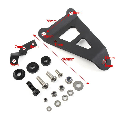 Premium Muffler Bracket Kit With Sturdy Exhaust Hanger Set For Kawasaki Ninja 300 And Ninja250 Models From 2013 To 2014 Direct Bolt On Installation Using Factory Hardware Durable Build Top Pick. Black aluminum muffler bracket kit with bolts, washers, and bushings, 169mm