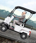 Electric Golf Cart 4 Wheel Mobility Scooter With Cargo Box Heavy Duty Farm Utility Vehicle For Seniors Adults 800W Brushless Motor 60V Battery 12 Mph No Sweat Cruising Easy Roll White climbing a slope with two riders.