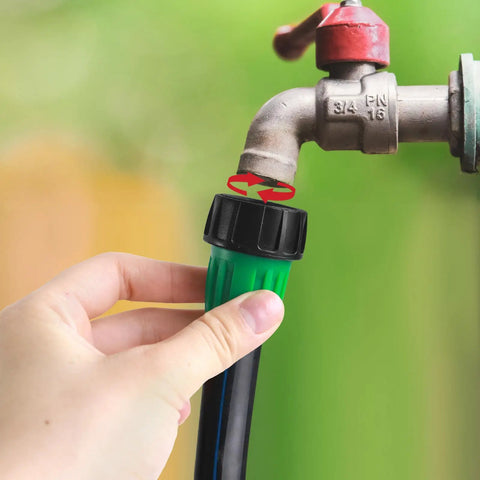 Eight Pack 3/4 Inch Female Pipe Thread To 1/2 Inch Drip Irrigation Tubing Adapters For Garden Faucets Sprinklers And Hoses Easy Connect 3/4 Inch Faucet To 1/2 Inch Drip Line Fittings on outdoor faucet