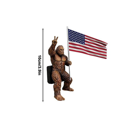 Bigfoot Patriotic Hitch Cover For 2 Inch Receivers, Funny American Flag Design, Durable Truck And SUV Accessory, Peace Sign