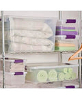 Heavy Duty Clear Plastic Storage Totes With Secure Latching Lids Hella Sturdy Bulk Bin Bundle For Home And Office Clutter Busting for towels.