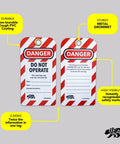 Lockout Tagout Tags Pack Of 30 Laminated And Weatherproof Red Do Not Operate Signs For Out Of Order Equipment Safe Lockout Safety Gear
