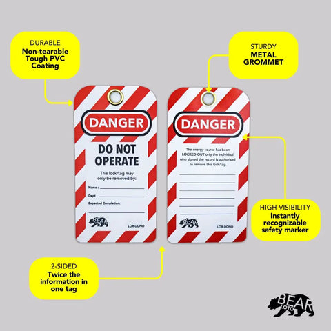Lockout Tagout Tags Pack Of 30 Laminated And Weatherproof Red Do Not Operate Signs For Out Of Order Equipment Safe Lockout Safety Gear