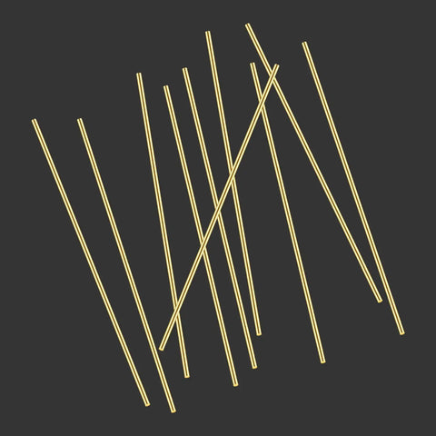 20 Pieces 2Mm Brass Rods For DIY Crafting Lathe Bar Stock 100Mm Long displayed on black background, ideal for jewelry making and crafting.