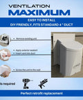 Instruction guide for installing 4 Inch Outdoor Dryer Vent Cover With Backdraft Damper, Weatherproof Galvanized Steel Exterior Wall Vent For Bathroom Exhaust And HVAC Intake, Energy Saving Weather Resistant Shield That Blocks Rain And Wind Like A Boss
